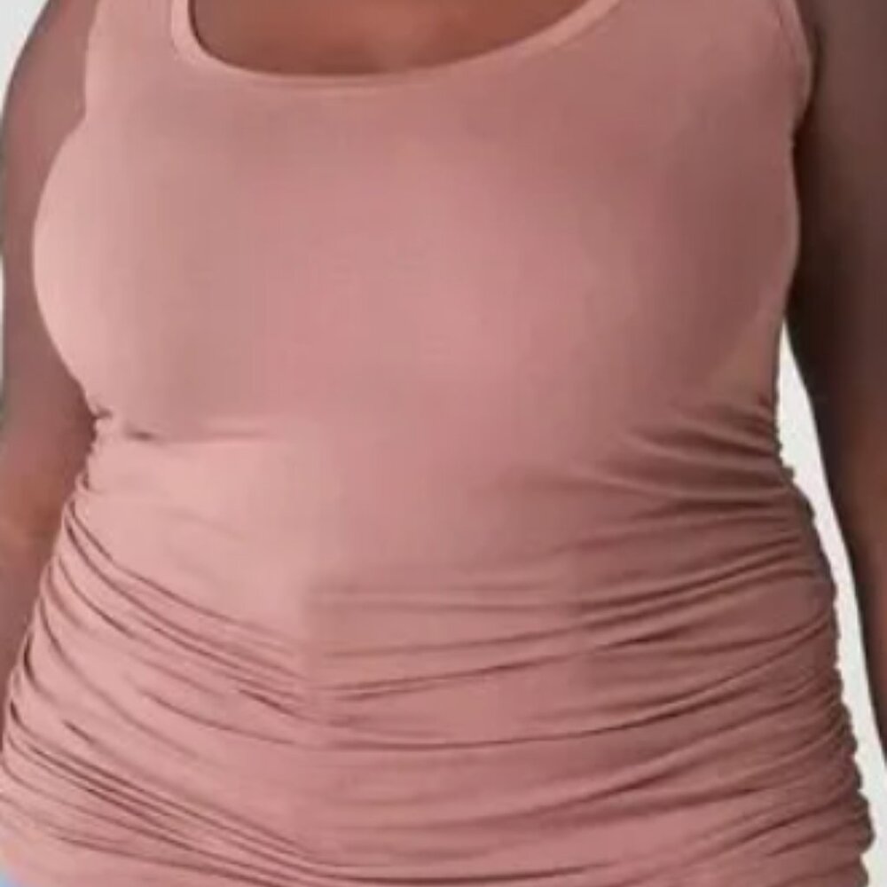 Lane Bryant  - Mauve Fitted Ruched Side Tank Top  - Scoop Neck - Size 22/24